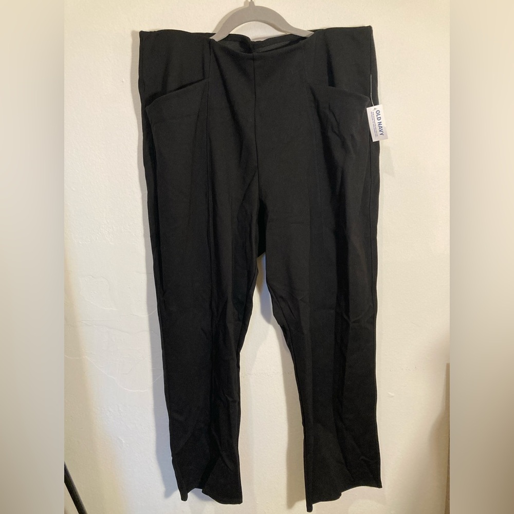 NWT Old Navy black extra high rise straight taper pants